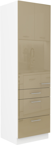 Szafka kuchenna LARA 60 DKS-210 3S 1F BIAŁY/CAPPUCCINO POŁYSK