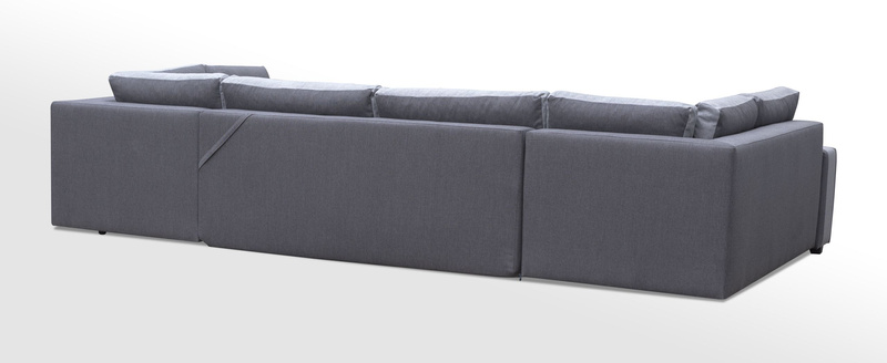 Narożnik z funkcją spania ASSAN U 370 cm, Rogówka, Rozkładany, Pufa, Barek, W kształcie U