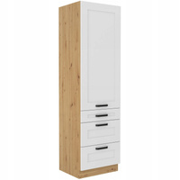 Szafka kuchenna słupek LUNA 60 DKS-210 3S 1F BIAŁY MAT/DĄB ARTISAN
