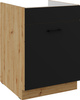 Szafka kuchenna dolna MODENA 60 ZL 1S BB CZARNY MAT/DĄB ARTISAN