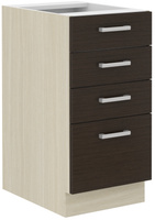 Szafka kuchenna dolna z szufladami 40 D 4S BB QUADRO DĄB FERRARA, LEGNO CIEMNE, Meble Kuchenne CHAMONIX