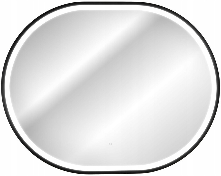 Lustro łazienkowe LED w ramie 70cm, Meble łazienkowe APOLLO Czarny