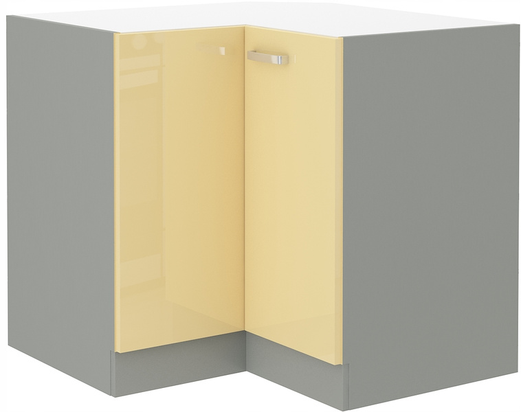 Szafka kuchenna dolna KARMEN 90x90 DN 2F BB KREM POŁYSK / SZARY PLATYNOWY