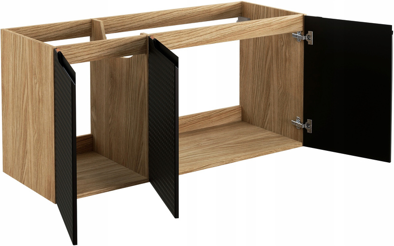 Szafka pod umywalkę 120cm, Meble łazienkowe LUXOR Dąb Olejowany / Czarny