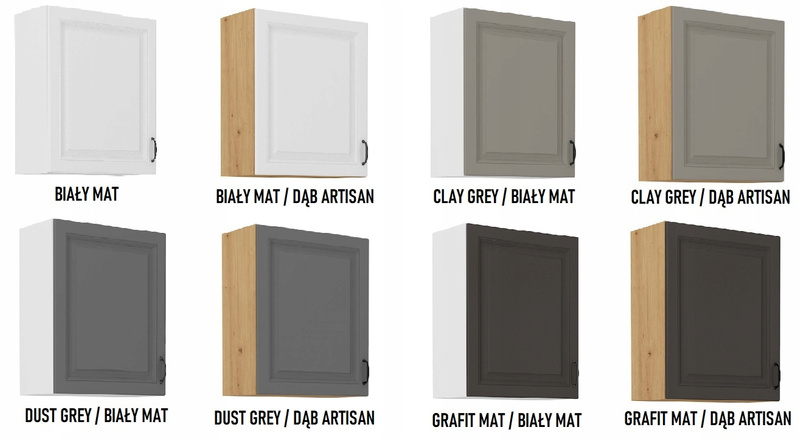Szafka kuchenna górna STILO 60 G-72 1F CLAYGREY/BIAŁY MAT
