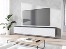 Szafka RTV Lowboard D 180cm CZARNY GRAFIT / FALA MDF