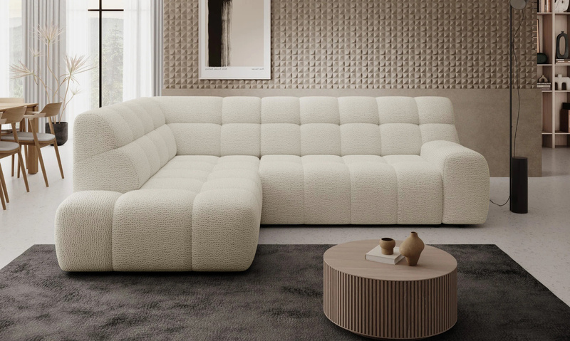 Nowoczesny Narożnik COCOON L 267 cm, Elektryczny wysuw siedziska