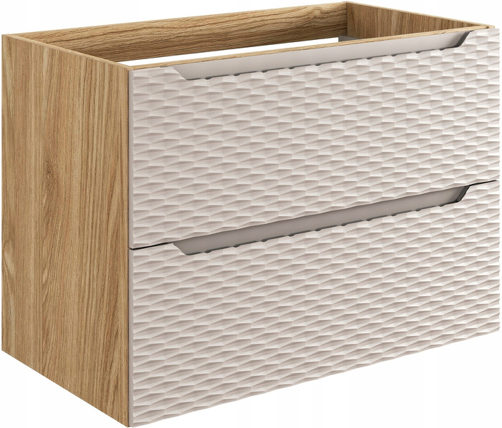 Szafka pod umywalkę 80cm, szuflady Meble łazienkowe OCEAN Beż/Dąb Olejowany