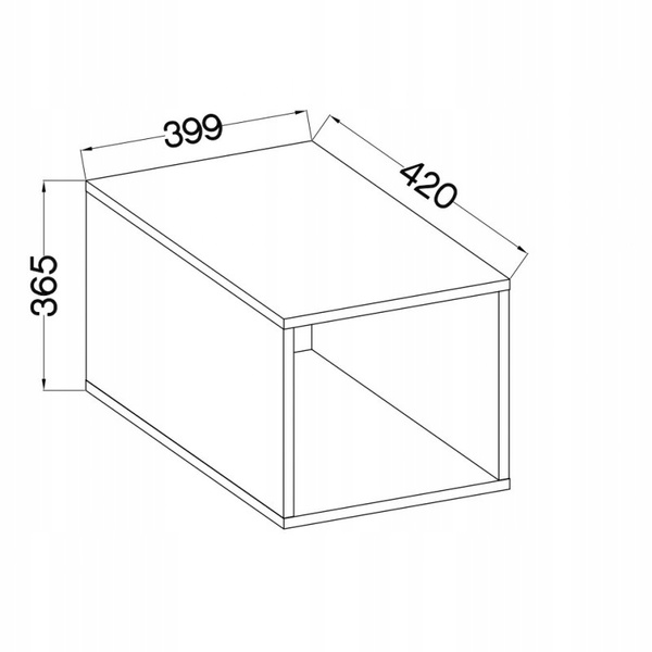 Nadstawka na regał otwarta MALTA 114 Dąb Artisan