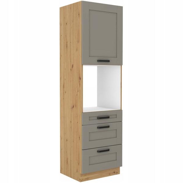 Szafka kuchenna słupek LUNA 60 DPS-210 3S 1F CLAY GREY / DĄB ARTISAN