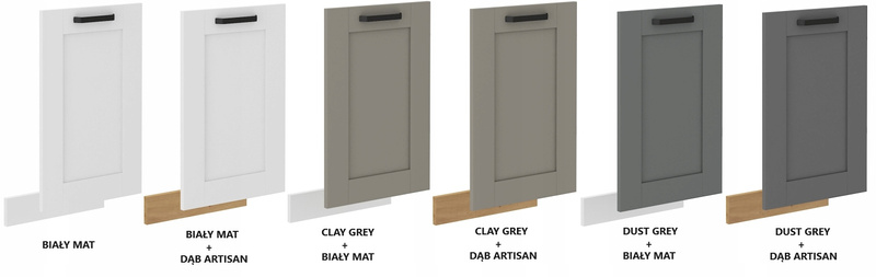 Front do zmywarki LUNA ZM 713 x 446 CLAY GREY / DĄB ARTISAN