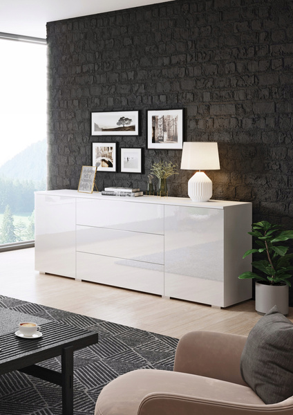 Komoda PARIS 150 Biały / Biały Połysk