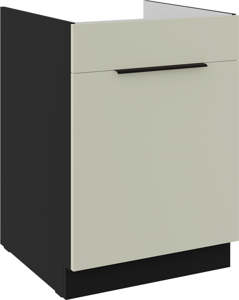 Szafka kuchenna dolna ARONA 60 ZL 1S BB CASHMERE / CZARNY MAT
