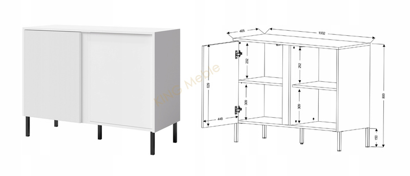 Komoda MIA 4, Komoda 100cm, Meble do Salonu MIA, MDF Biały