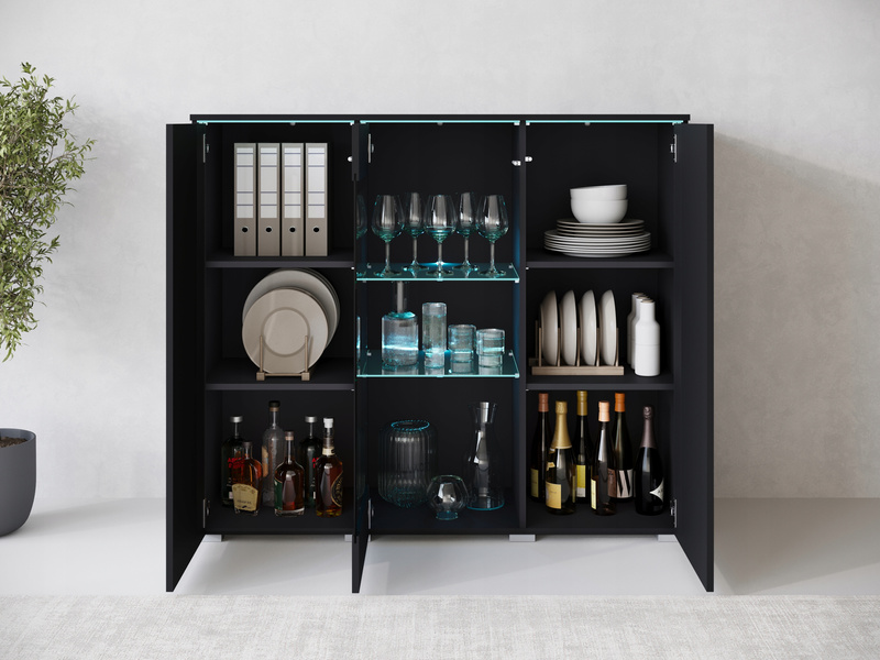 Witryna VERA HIGHBOARD 120 Czarny Grafit