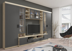 Meblościanka Paris dąb sonoma/grafit