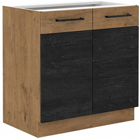 Szafka kuchenna dolna VIGO 80 D 2F BB DARK WOOD / DĄB LANCELOT