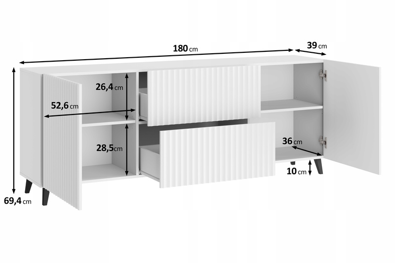 Szafka RTV PHUKET 181 Czarny Grafit Romby