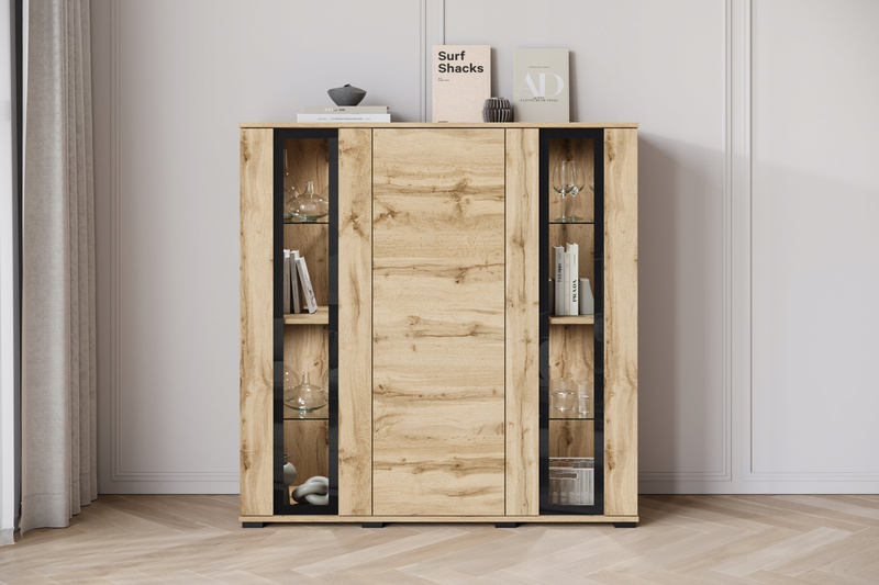 Komoda wysoka CARO 120cm Dąb Wotan