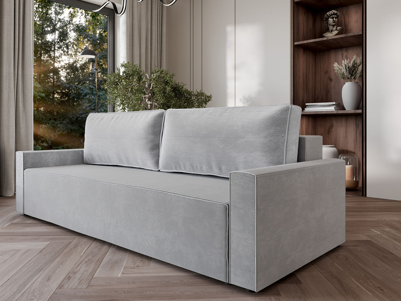 Sofa rozkładana MILA 220 cm, Kanapa z funkcją spania, Pojemnik