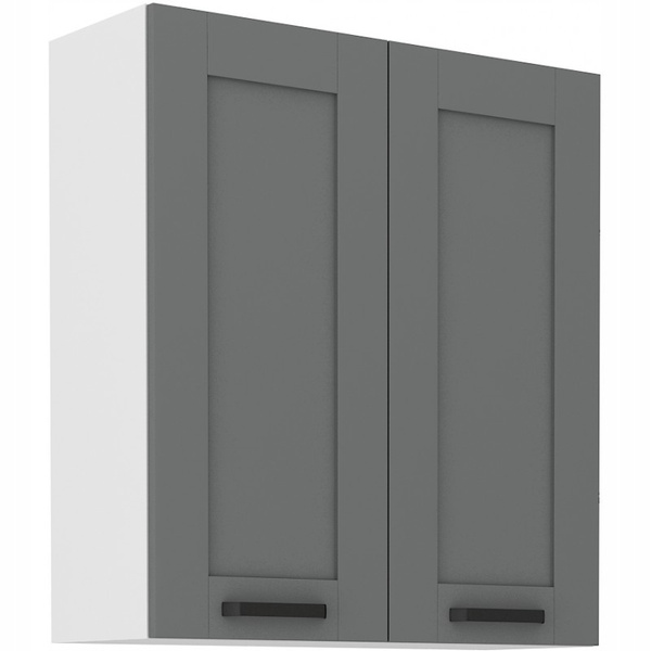 Szafka kuchenna górna LUNA 80 G-90 2F DUSTGREY / BIAŁY MAT