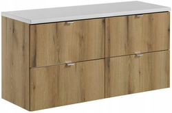 Zestaw meblowy 120cm, blat, szuflady, Meble łazienkowe NOVA Dąb Coast Evoke