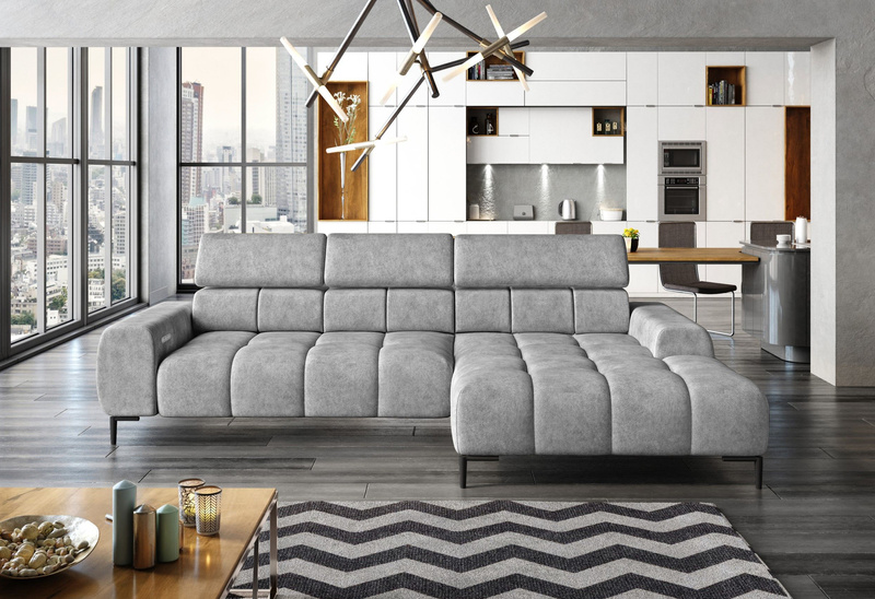 Narożnik PLAZA S 270 cm, Elektryczna regulacja siedziska, Zagłówki