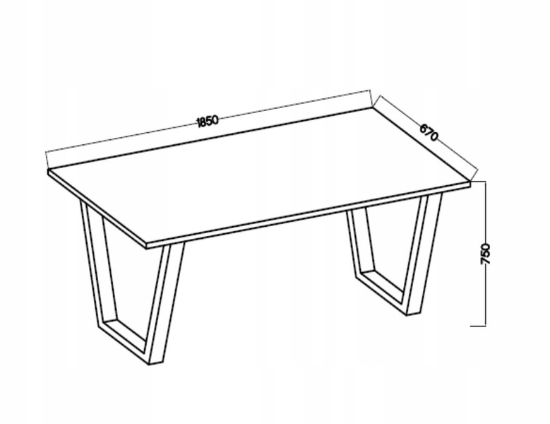 Stół loftowy do jadalni CEZAR 185X67 DĄB LANCELOT