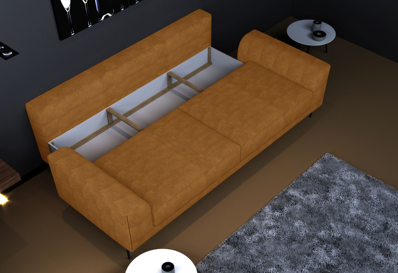 Sofa z funkcją spania CAPITOL 250 cm, Kanapa, Automat, Pojemnik, Sprężyny