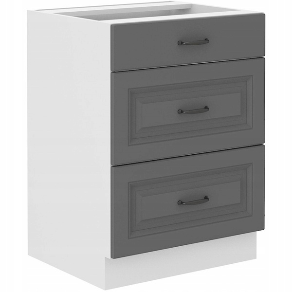 Szafka kuchenna dolna STILO 60 D 3S BB DUSTGREY/BIAŁY MAT
