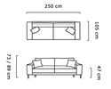 Sofa z funkcją spania CAPITOL 250 cm, Kanapa, Automat, Pojemnik, Sprężyny