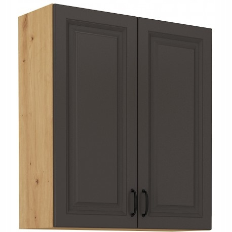 Szafka kuchenna górna STILO 80 G-90 2F GRAFIT MAT/DĄB ARTISAN