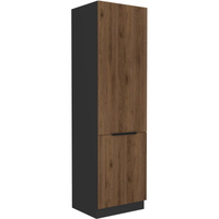 Szafka kuchenna słupek MONZA 60 DK-210 2F ORZECH OKAPI / CZARNY MAT