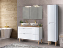 Meble łazienkowe FIJI WHITE 120 z umywalką meblową, Lustro LED