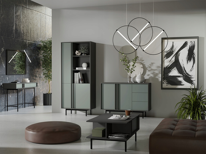 Stolik kawowy, Ława ALSY 12, Meble Pokojowe ALSY Antracyt / Beż Jasny