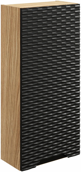 Szafka łazienkowa górna 35cm, Meble łazienkowe OCEAN Czarny / Dąb Olejowany