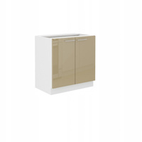 Szafka kuchenna dolna LARA 80 D 2F BB BIAŁY/CAPPUCCINO POŁYSK