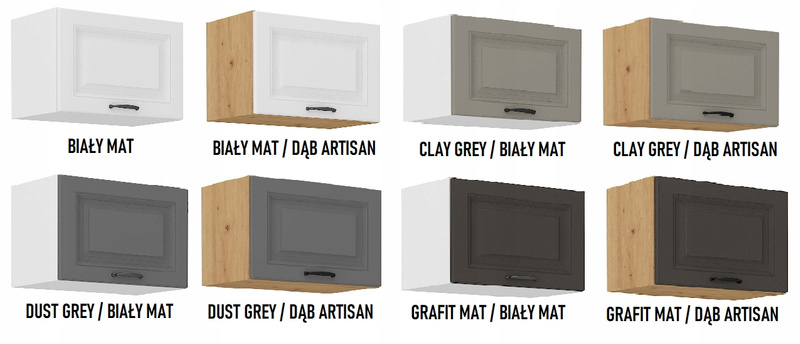 Szafka kuchenna górna STILO 50 GU-36 1F BIAŁY MAT/DĄB ARTISAN