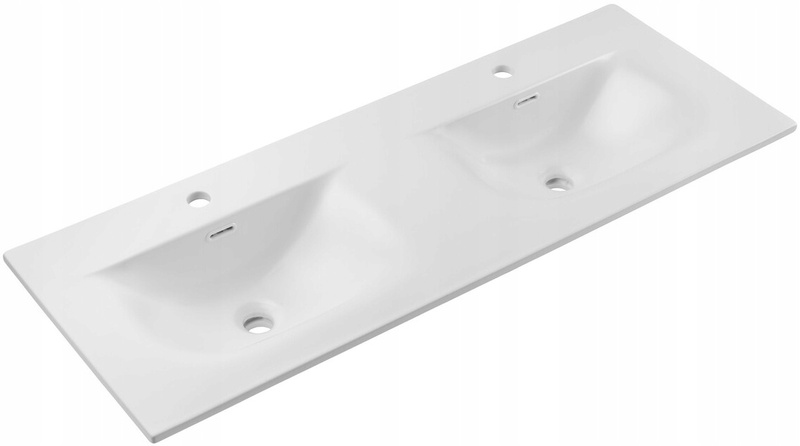 Umywalka meblowa dwukomorowa SKY 120cm Czarny Mat