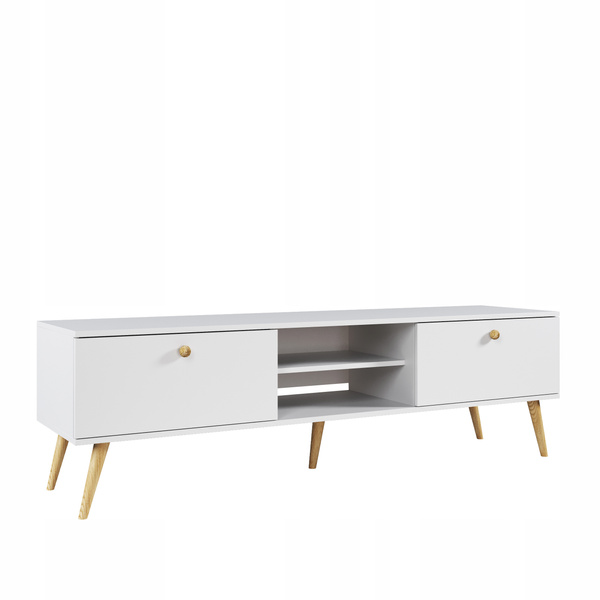 Szafka RTV BOHO z szufladami, drewniane nogi KASZMIR