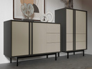 Komoda ALSY 7 123cm, Meble Pokojowe ALSY Antracyt / Beż Jasny