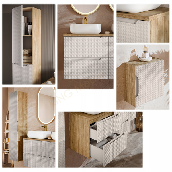 Meble łazienkowe LUXOR BEIGE 120, Umywalki nablatowe, Beż, 2 KOLORY