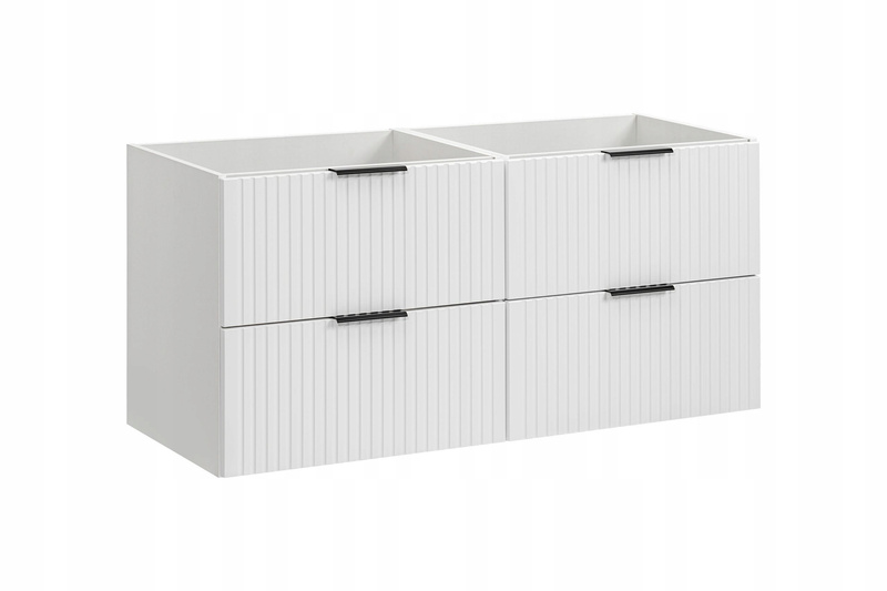 Meble łazienkowe ADEL WHITE 120, Umywalka dwukomorowa, Lustro, LED