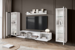 Meblościanka CARO Zestaw mebli, salon Biały / Biały Połysk