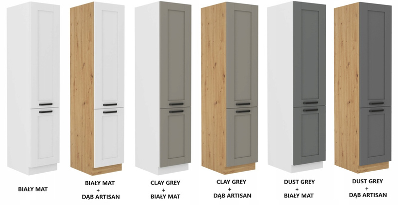 Szafka kuchenna słupek LUNA 40 DK-210 2F CLAY GREY / BIAŁY MAT