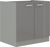 Szafka kuchenna dolna GREY 80 ZL 2F BB SZARY POŁYSK / SZARY PLATYNOWY