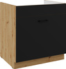 Szafka kuchenna dolna MODENA 80 ZL 1S BB CZARNY MAT/DĄB ARTISAN