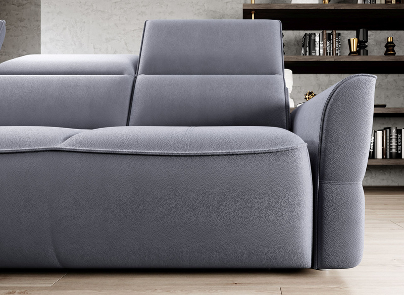 Narożnik z funkcją spania MURILLO S 260cm, Elektryczny wysuw siedziska, Zagłówki