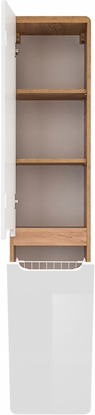 Słupek, szafka 804 35cm, Meble łazienkowe ARUBA Dąb Craft / Biały Połysk