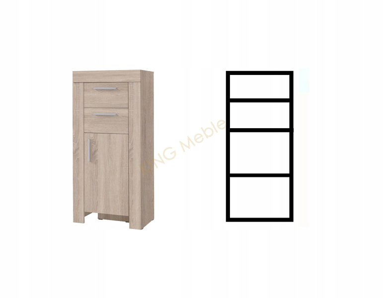 Komoda CEZAR 60 cm, Komoda 8, Komoda wysoka, Meble do Salonu CEZAR, Sonoma
